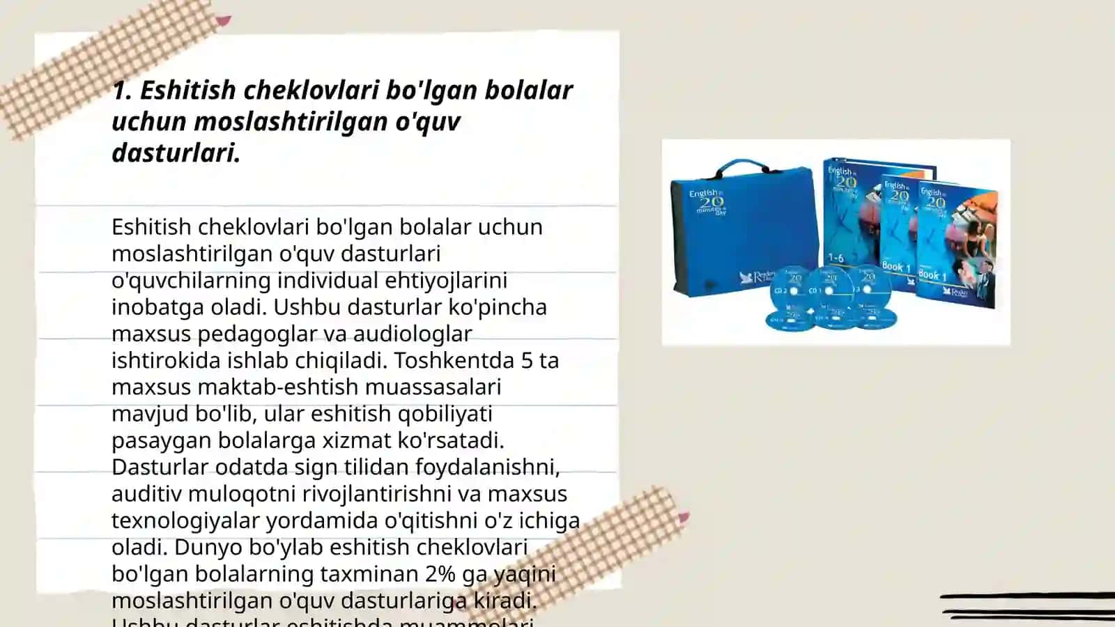 Eshitishida kamchiliklarga ega boʻlgan bolalar uchun inklyuziv taʼlim strategiyalari 3