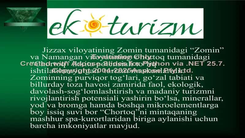 O'zbekistonda ekologik turizmni rivojlantirish imkoniyatlari va jizzax viloyatining turistik salohiyati 3