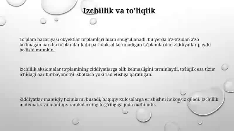 Toʼplamlar nazariyasi va akslantirishlar 3
