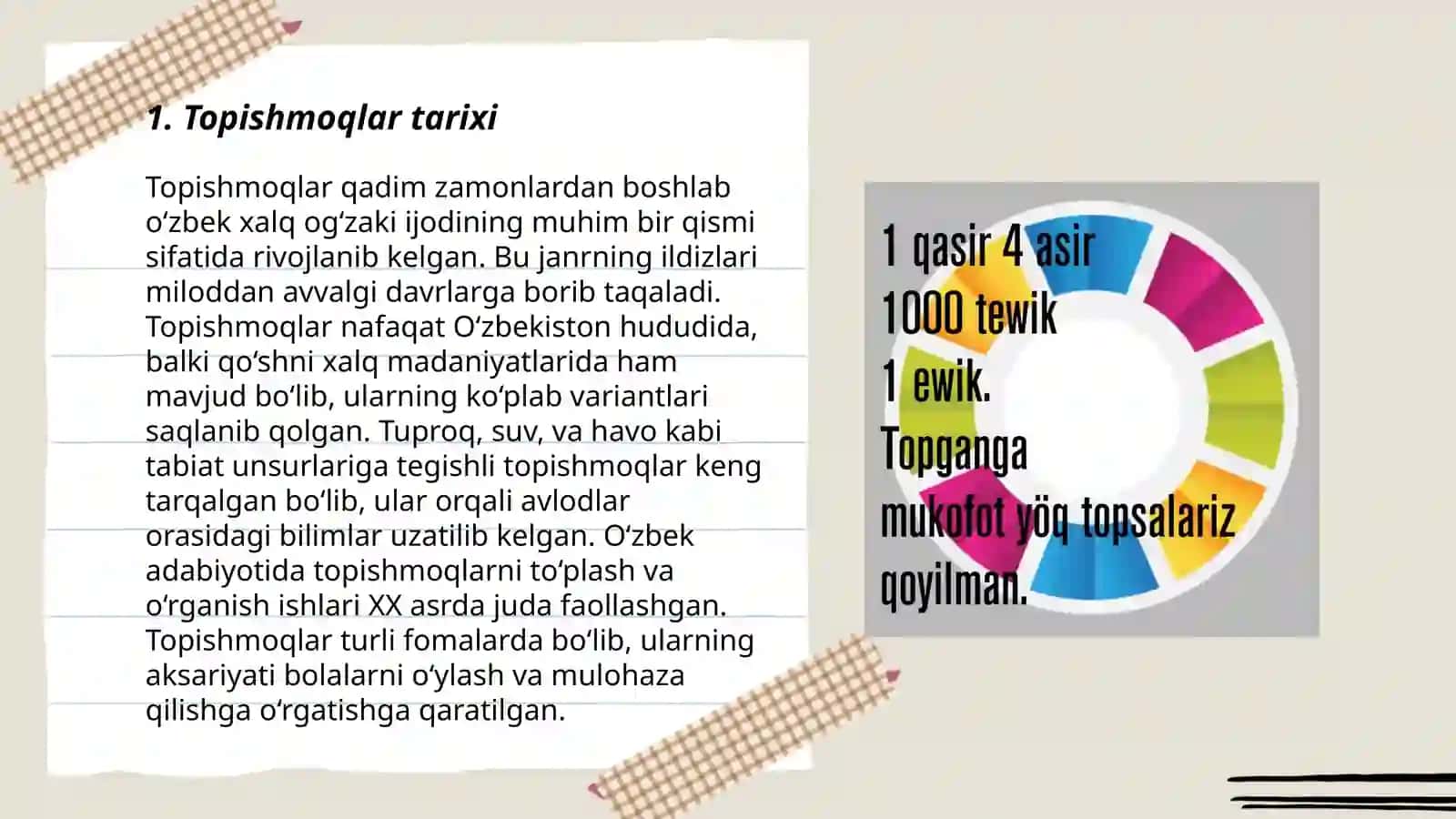 Topishmoqlar tarixi 3