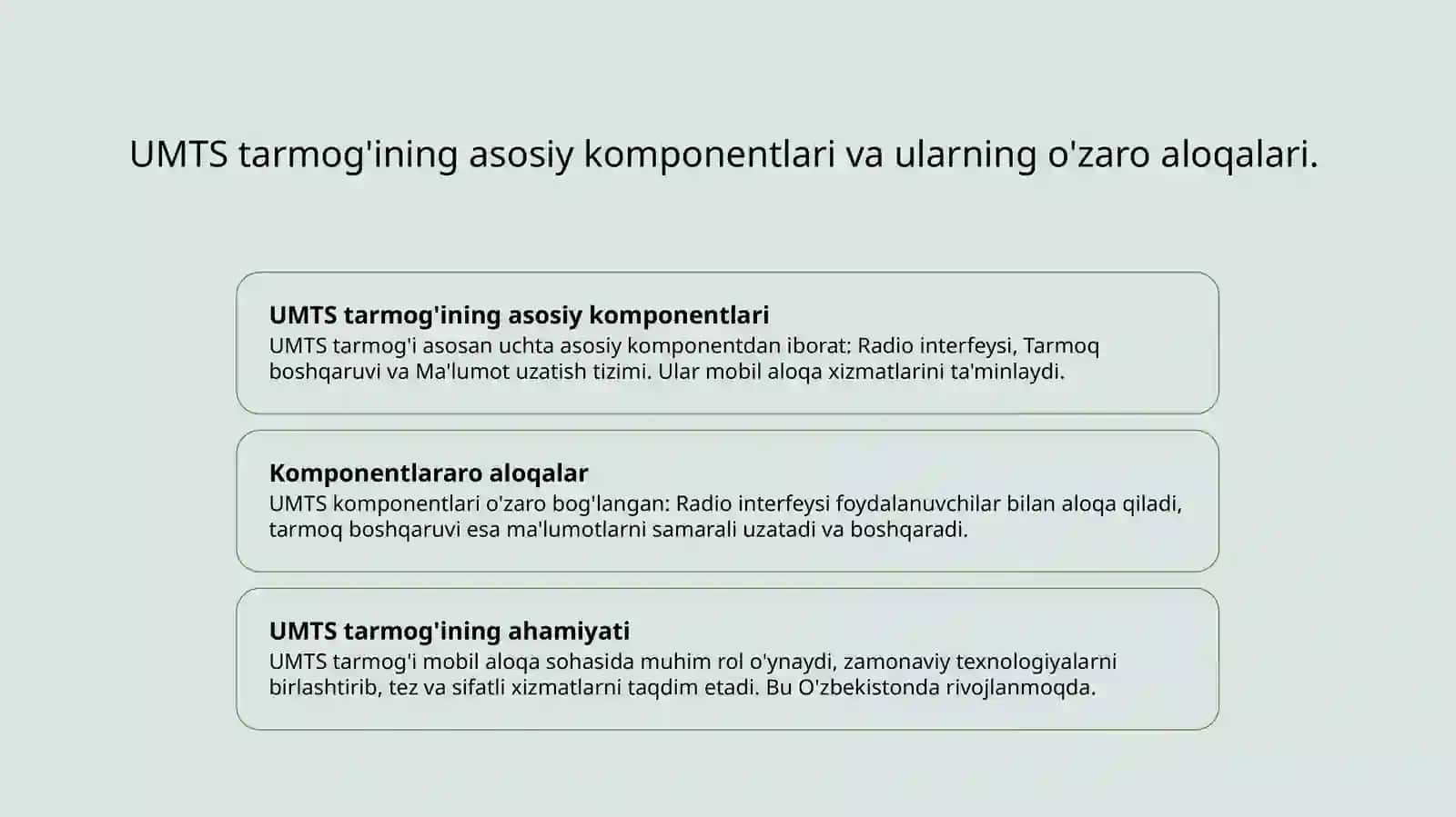 UMTS тармоқ структурасини ўрганиш. 3
