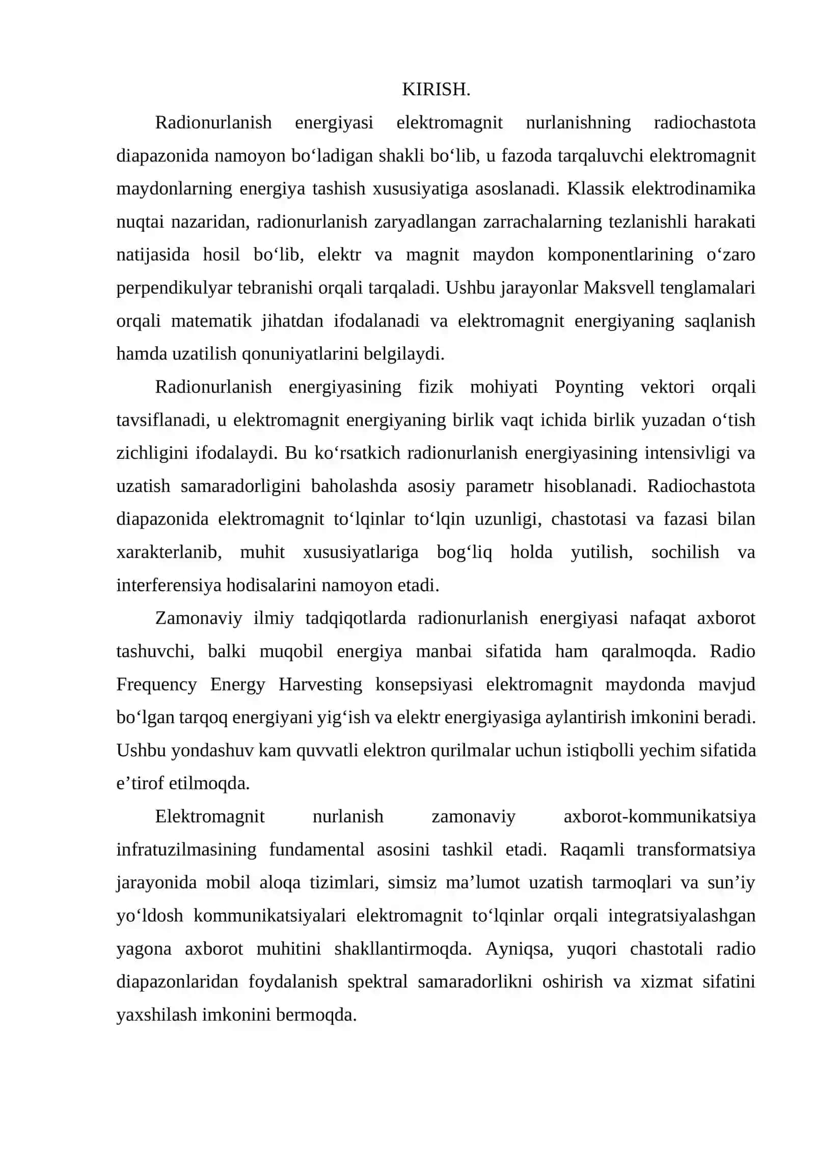 Radionurlanish energiyasidan foydalanish istiqbollarini tahlil qilish. 3