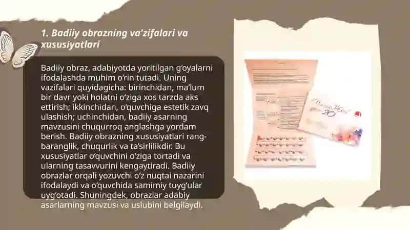 Badiiy obraz yaratish yo’llari va turlari ( asar tahlili misolida) 3