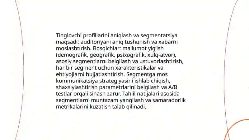 Tinglovchi bilan samarali aloqa oʻrnatish strategiyalari 3