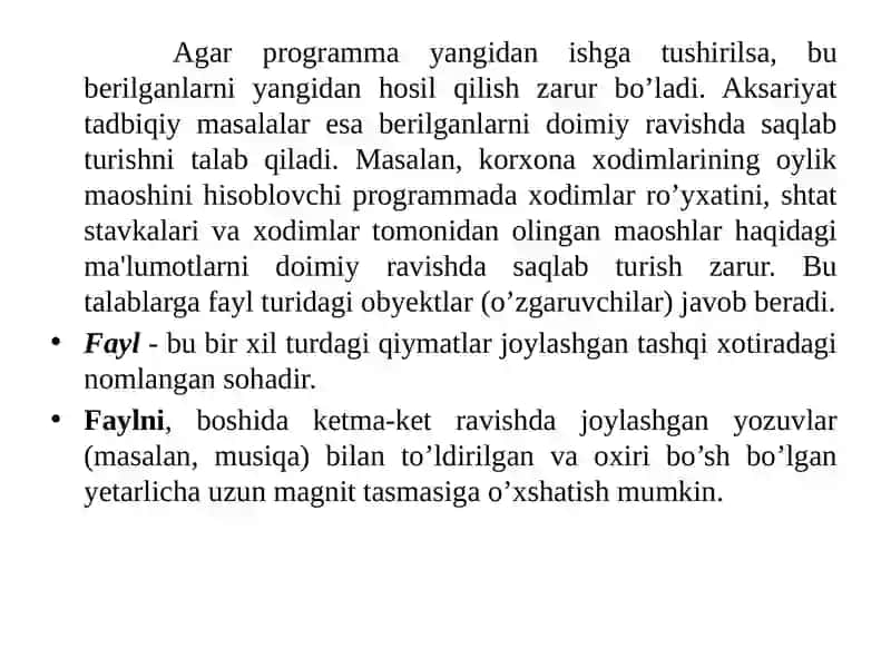 C++ tilida o‘qish - yozish funksiyalari. Fayl tushunchasi. 3