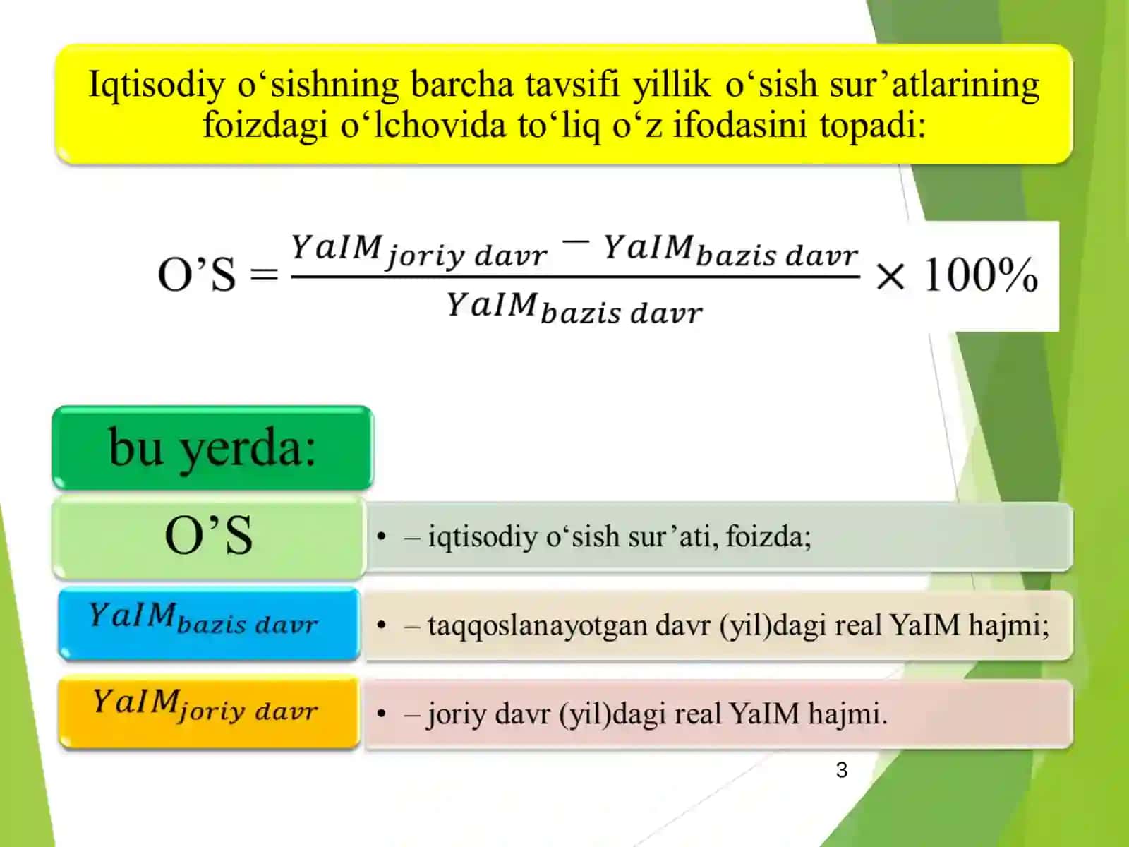 IQTISODIY O‘SISHNING UMUMIY TAVSIF VA MODELLARI 3