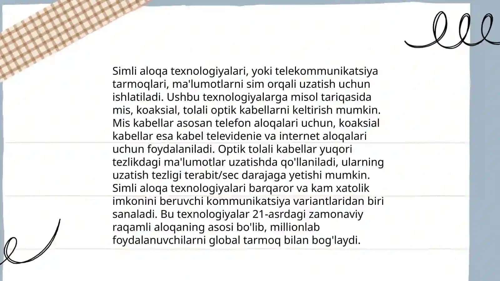Simli va simsiz aloqa vositalari 3
