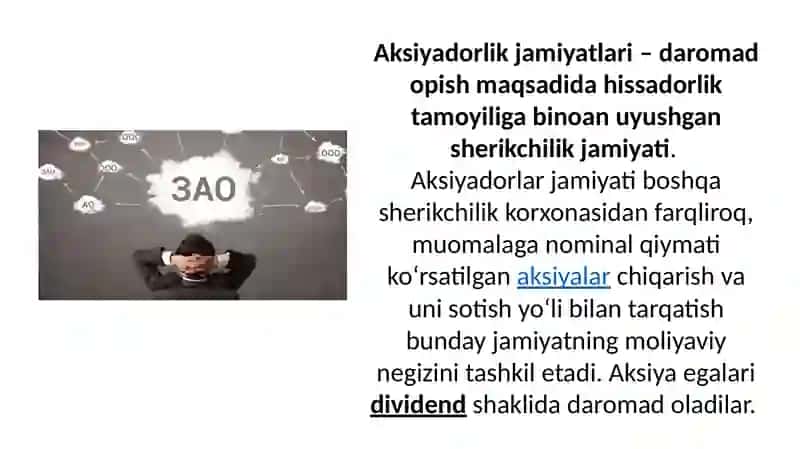 Korporativ tuzilmasi sifatida aksiyadorlik jamiyatlari faoliyati tashkil etish asoslari 3