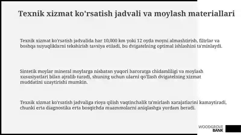 Avtomobil transporti vositalarining xizmat muddatini oshirish usullari 3