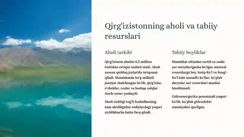 Qirgʻizistonning iqtisodiyoti va geografiyasi 3
