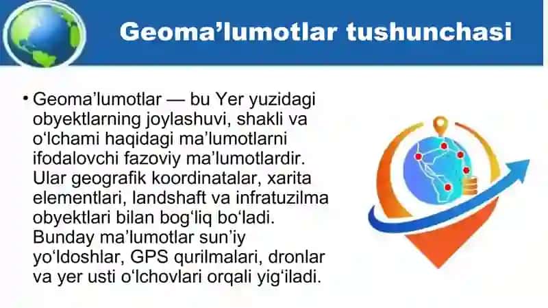 Geoma’lumotlarni qayta ishlash va tahlil qilish 3