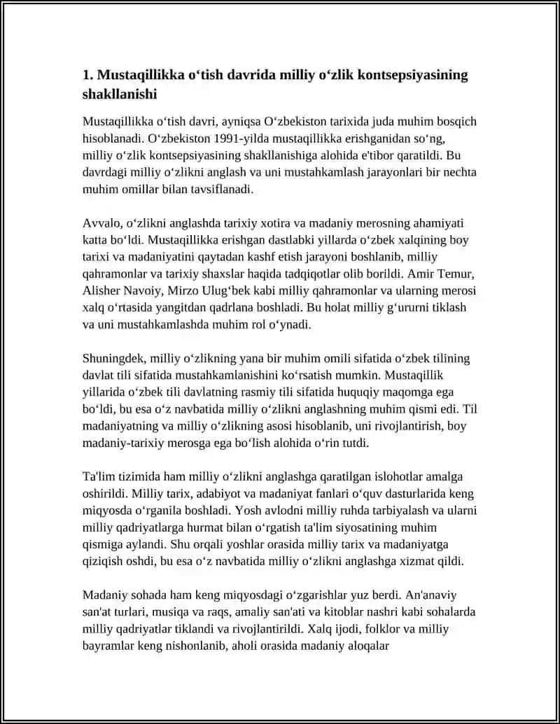 O‘ZBEKISTON MUSTAQILLIGINING DASTLABKI YILLARIDA MILLIY O'ZLIKNI ANGLASHGA INTILISHNING KUCHAYISHI 3