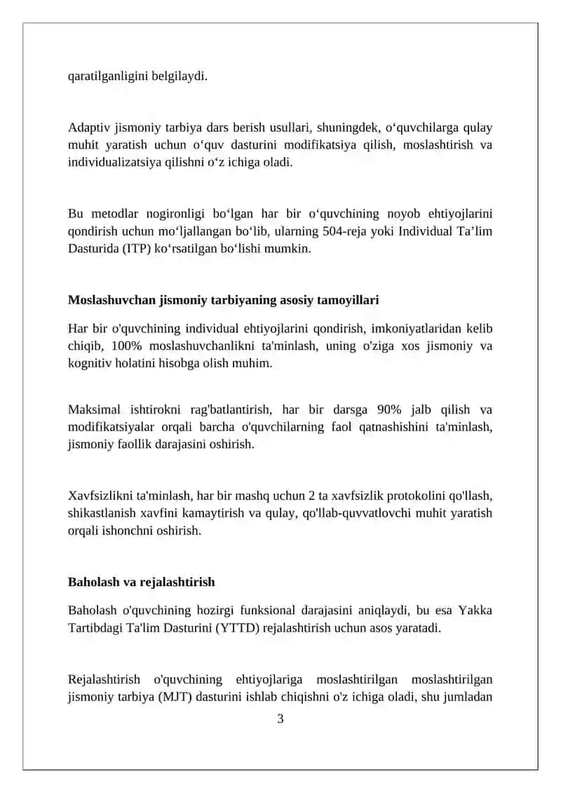 Adaptiv jismoniy tarbiya boyicha orgatish usullari 3