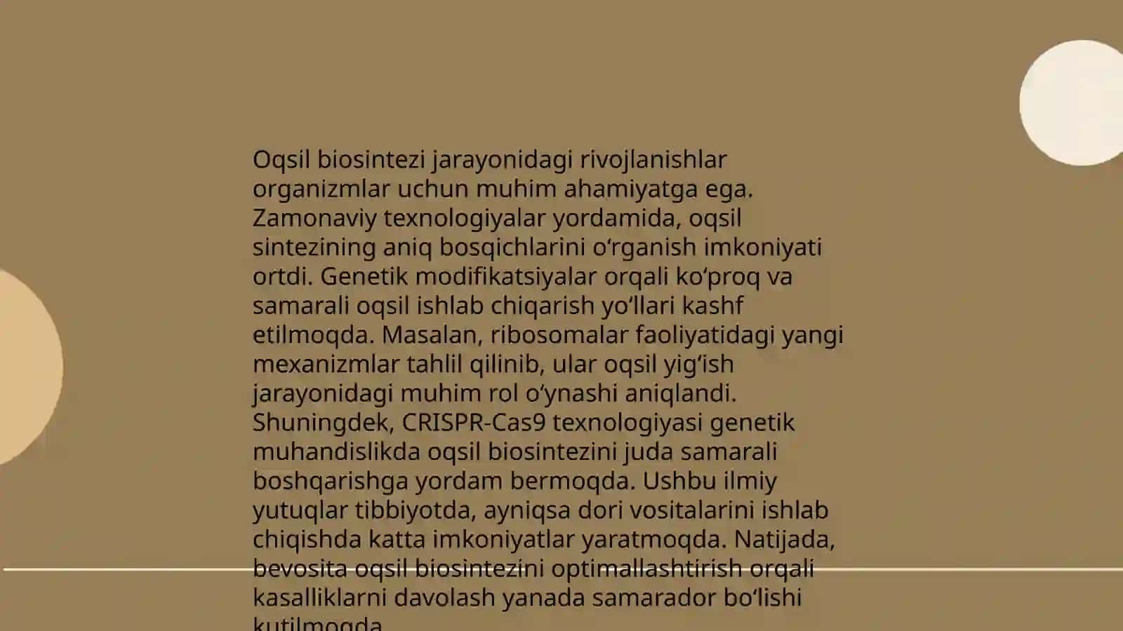 Oqsil boisintezi jarayoni SWOT Tahlil 3