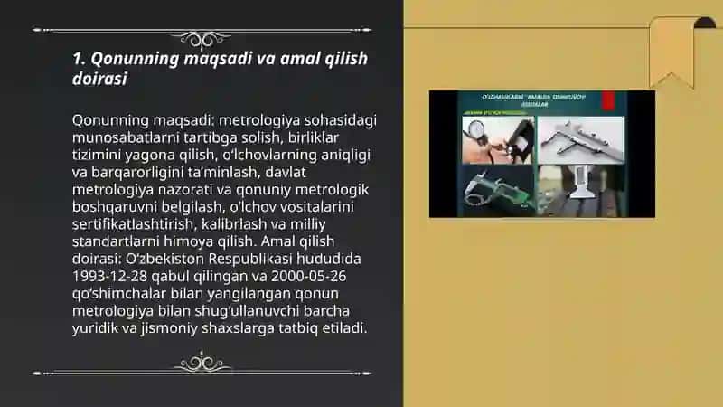 Metrologiya haqidagi 1993 yil 28 dekabrdagi va 2000 yil 26 maydagi Qoʻshimcha kiritish va oʻzgartirish haqidagi qabul qilingan qonunlari 3