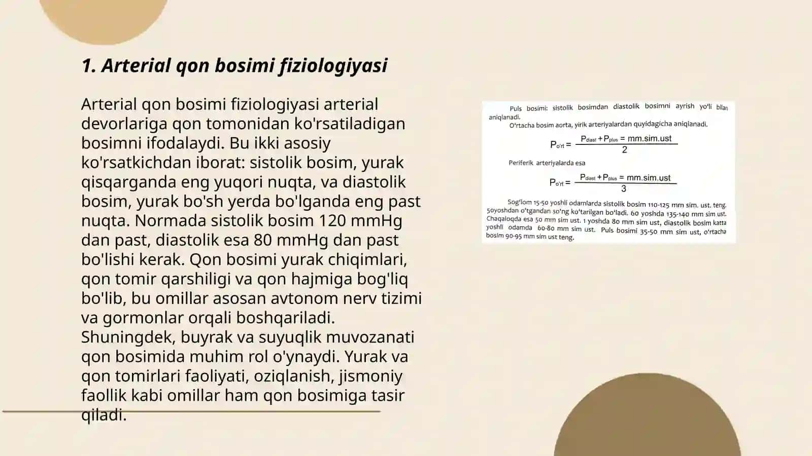 Arterial qon bosimi fiziologiyasi 3