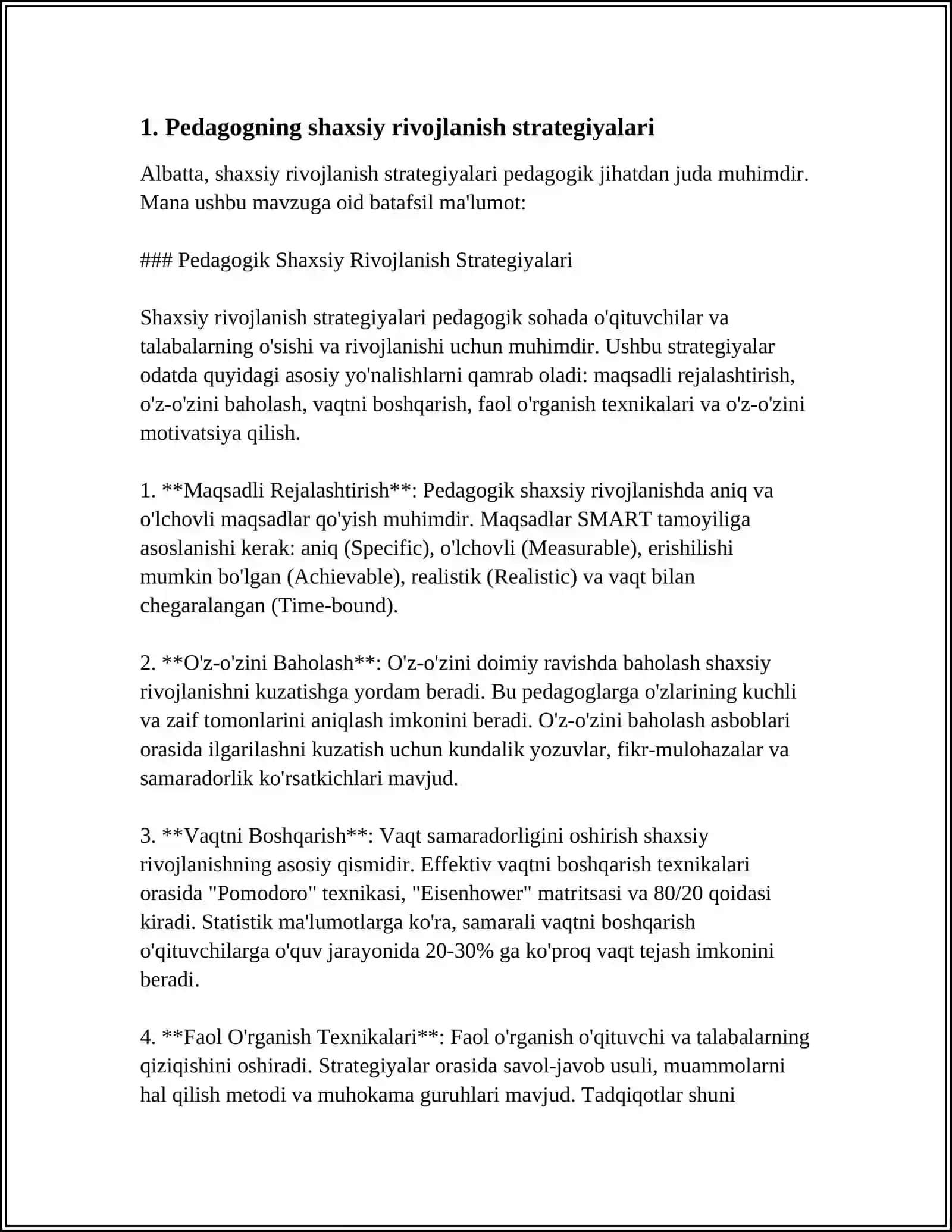 Pedagogning shaxsiy rivojlanish strategiyalari 3