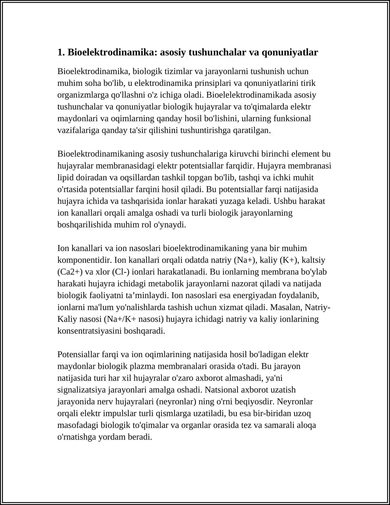 BIOLELEKTRODINAMIKA ASOSLARI 3