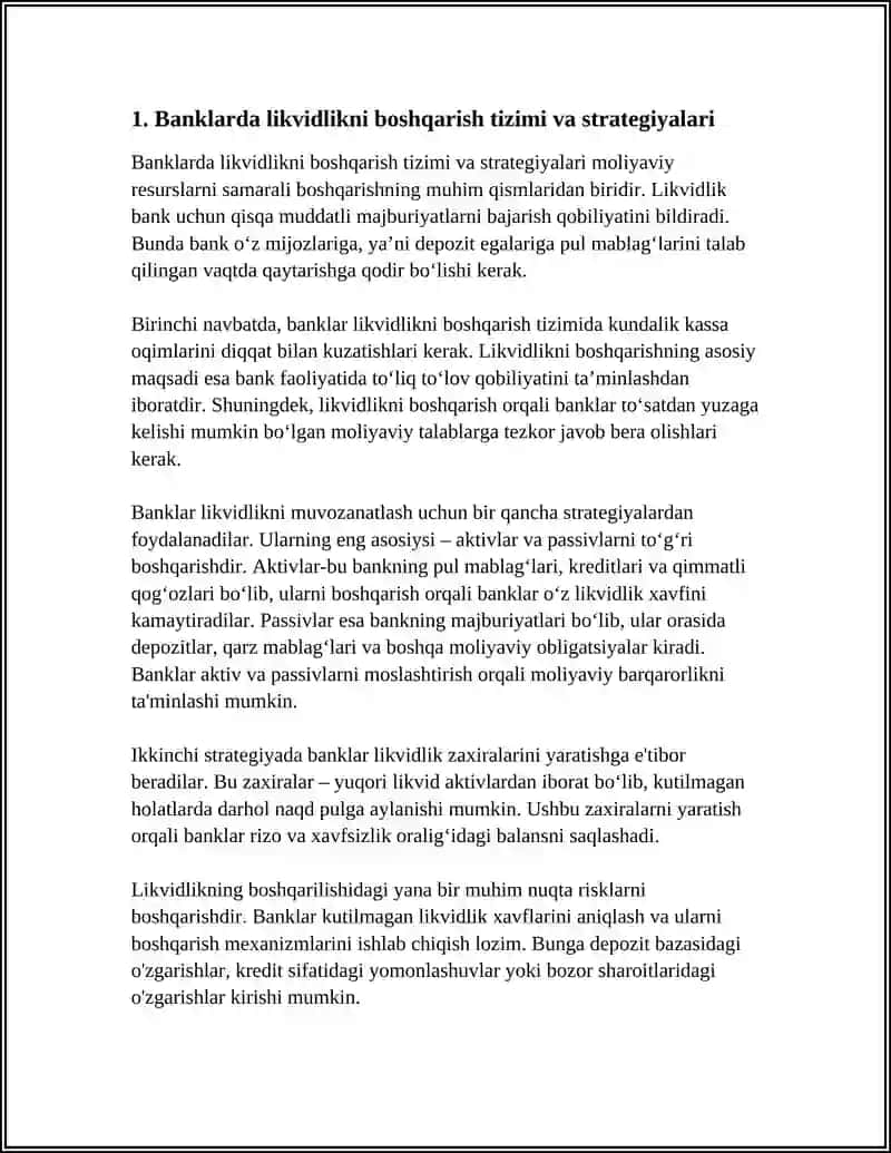 BANKLAR FAOLIYATIDA MOLIYAVIY RESURSLARNI BOSHQARISH 3