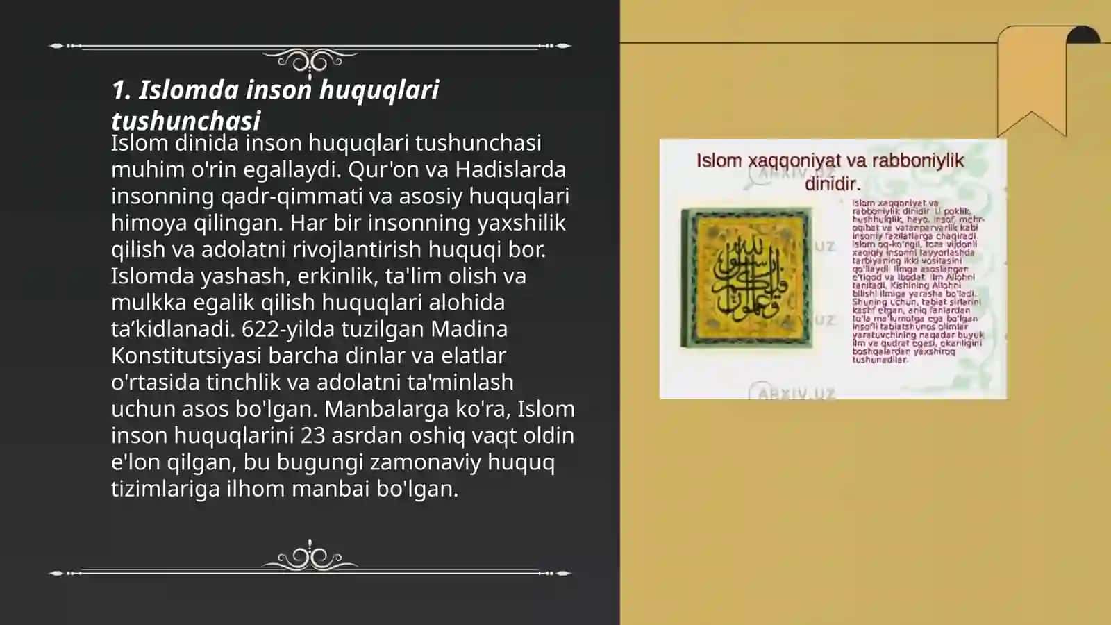 Islomda inson huquqlari himoyasi,ijtimoiy tenglik adolat va tolerantlik 3