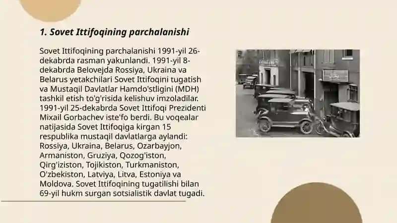 Mustaqil Oʻzbekiston respublikasining tashkil topishi va uning tarixiy ahamiyati 3