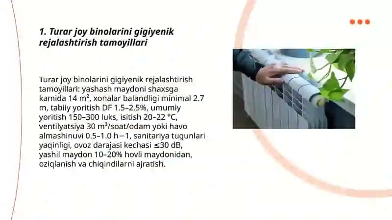 Turar joy binolarini rejalashtirishning gigiyenik asoslari 3