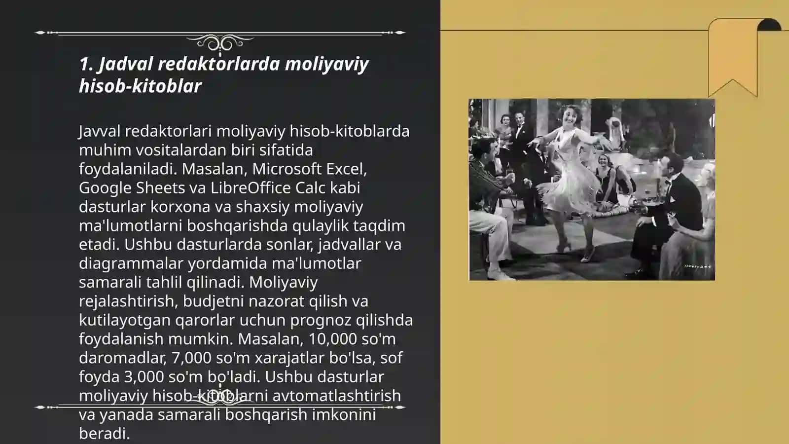 Jadval redaktorlardan iqtisodiy masalalarni yechish jarayonida foydalanish Elyorbek Rahmonaliyev 3