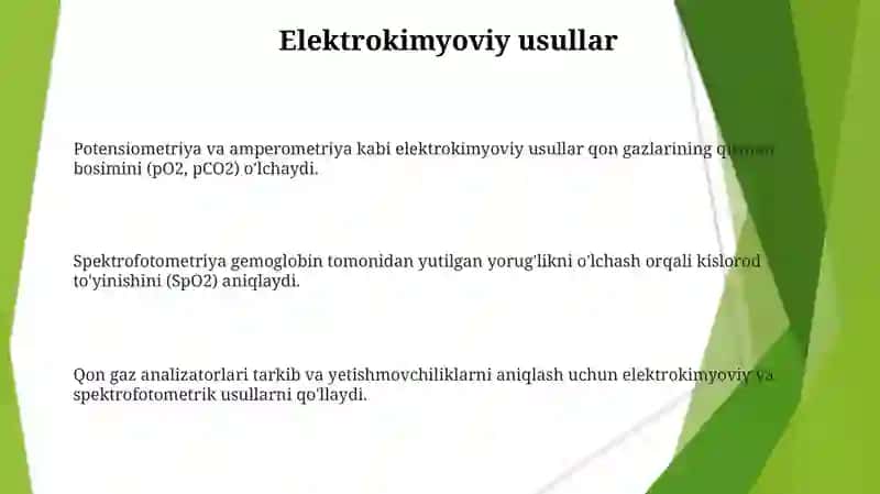Qon gazlarini va yetishmovchilikni aniqlash usullari 3