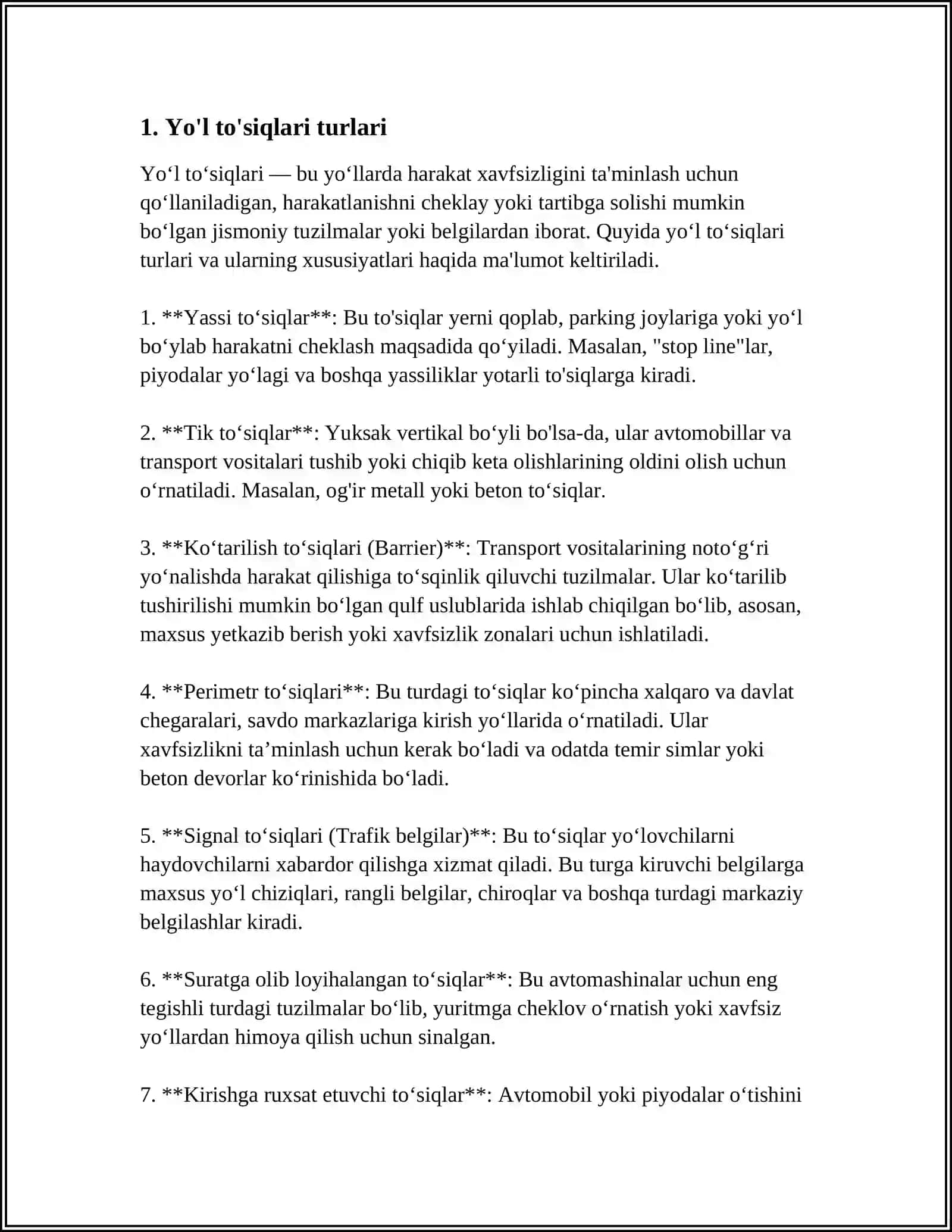 AVTOMOBIL YO’LLARIDA YO‘L TO‘SIQLARINI TUZILMASINI TUZISH VA HISOBLASH 3