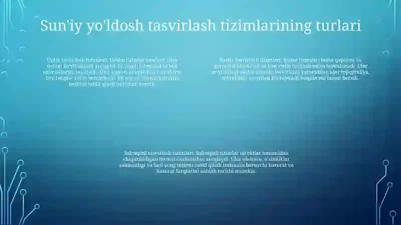 Suniy YoʻLdow Tasvir Tizimlari 3