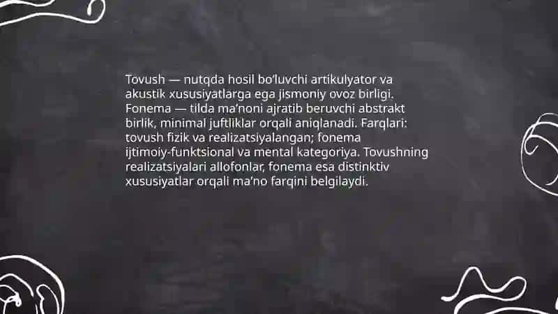 Tovush va Fonema.Unli va undosh tovushlar va ularni oʻrganish metodikasi 3