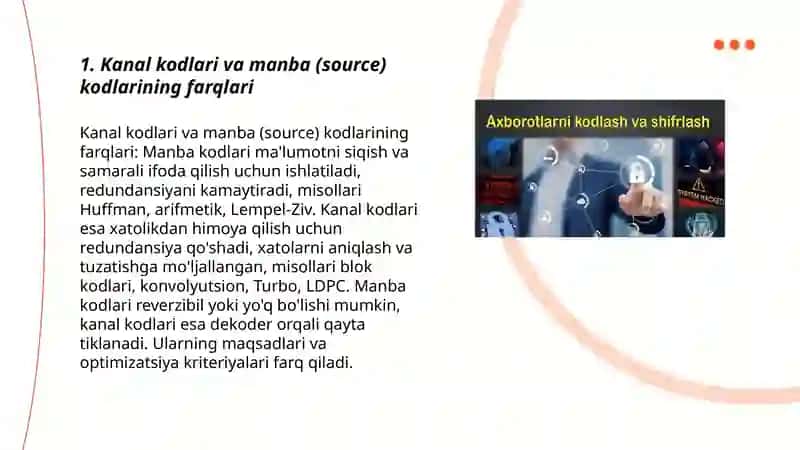 Raqamli aloqa tizimlarida qo‘llaniladigan kodlar va ularning farqlari 3