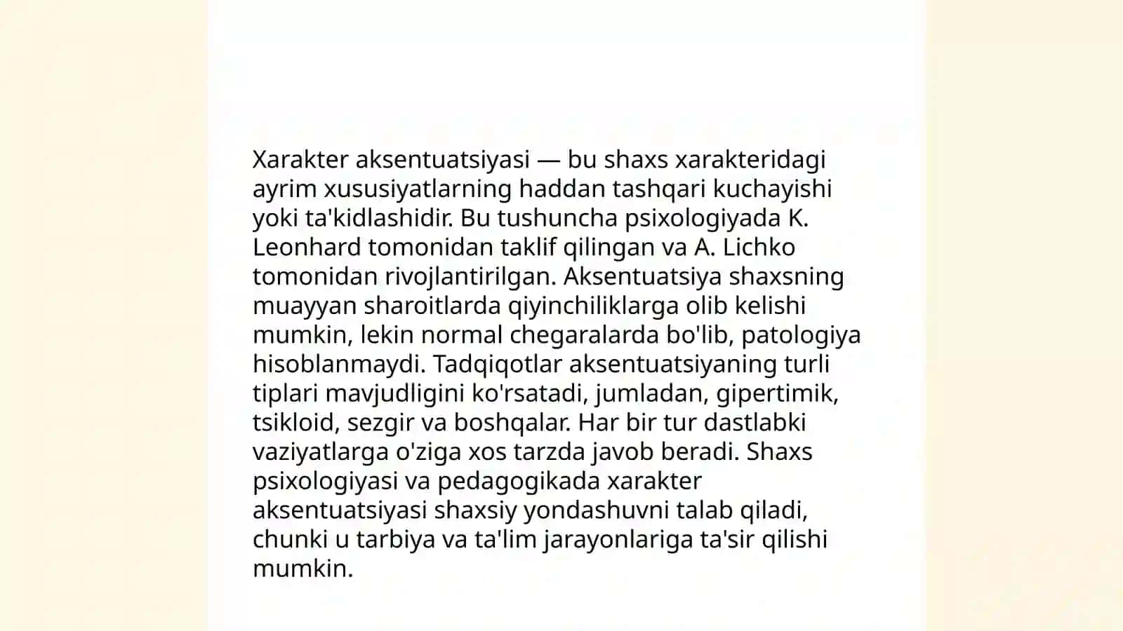 Xarakter aksentuatsiyasi. Muloqot uslublarini baholashda aksentuatsiyaning ma’lum tiplari 3