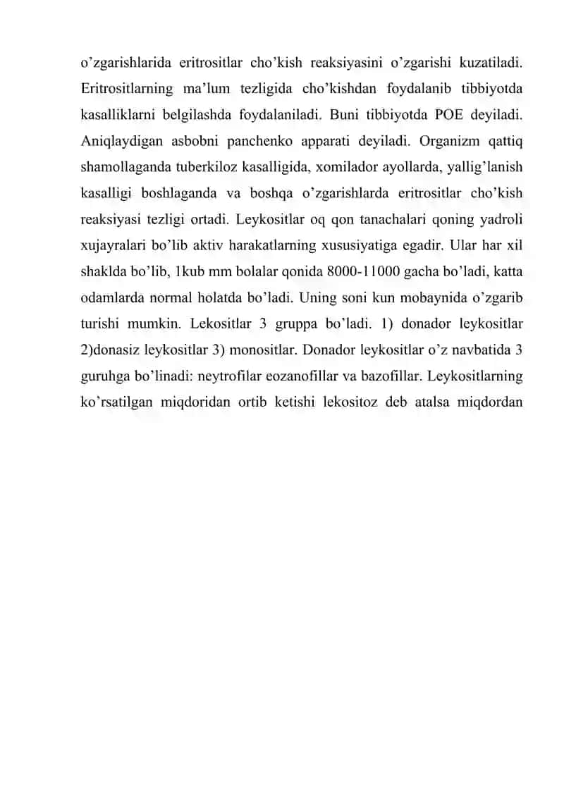 Qon va qon aylanish tizimning yosh xususiyatlari va gigienasi 3