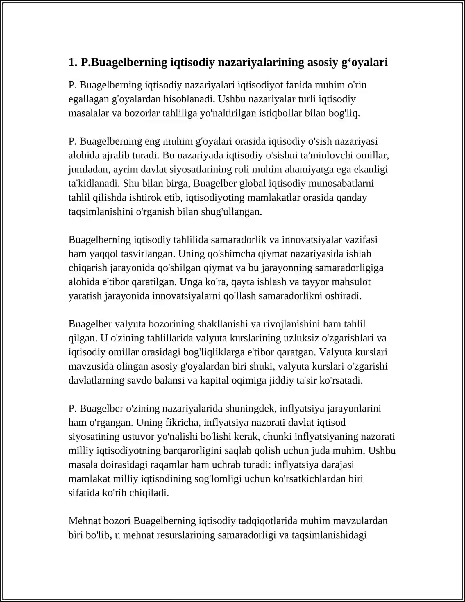 P.BUAGELBERNING IQTISODIY NAZARIYALARI 3