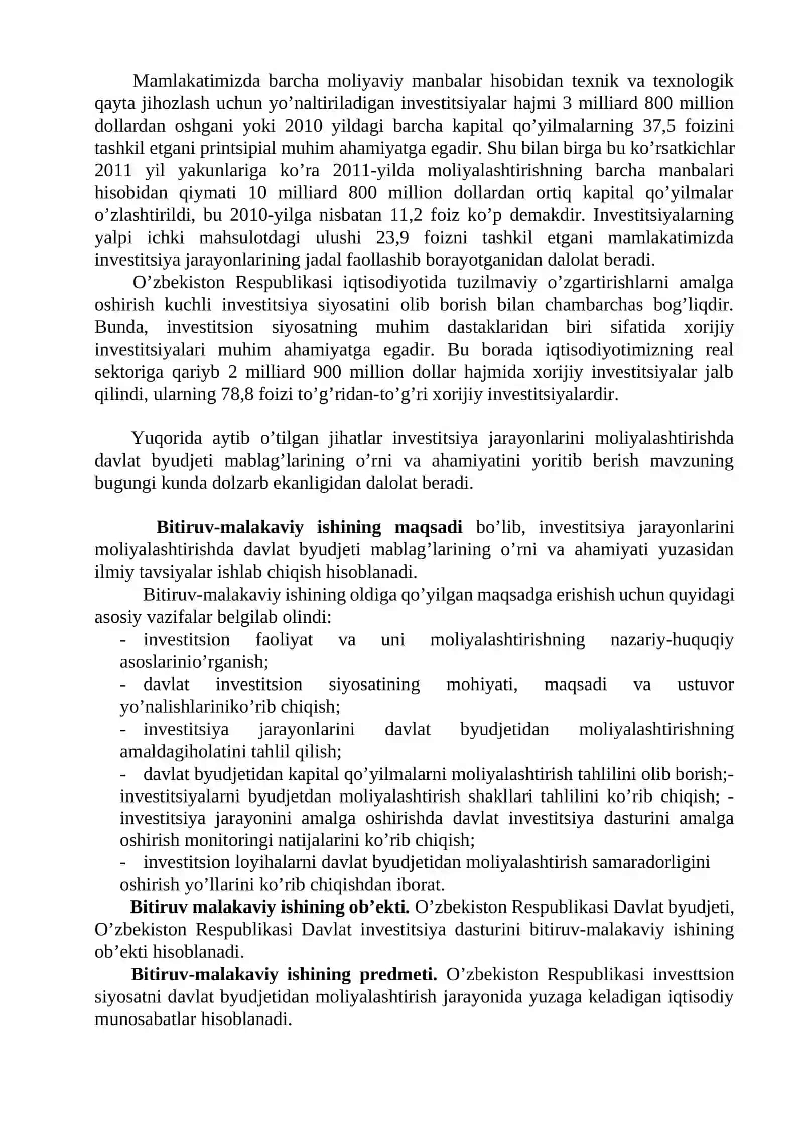 INVESTITsIYa JARAYoNLARINI MOLIYaLAShTIRIShDA DAVLAT BYuDJETI MABLAG’LARINING O’RNI VA AHAMIYaTI 3