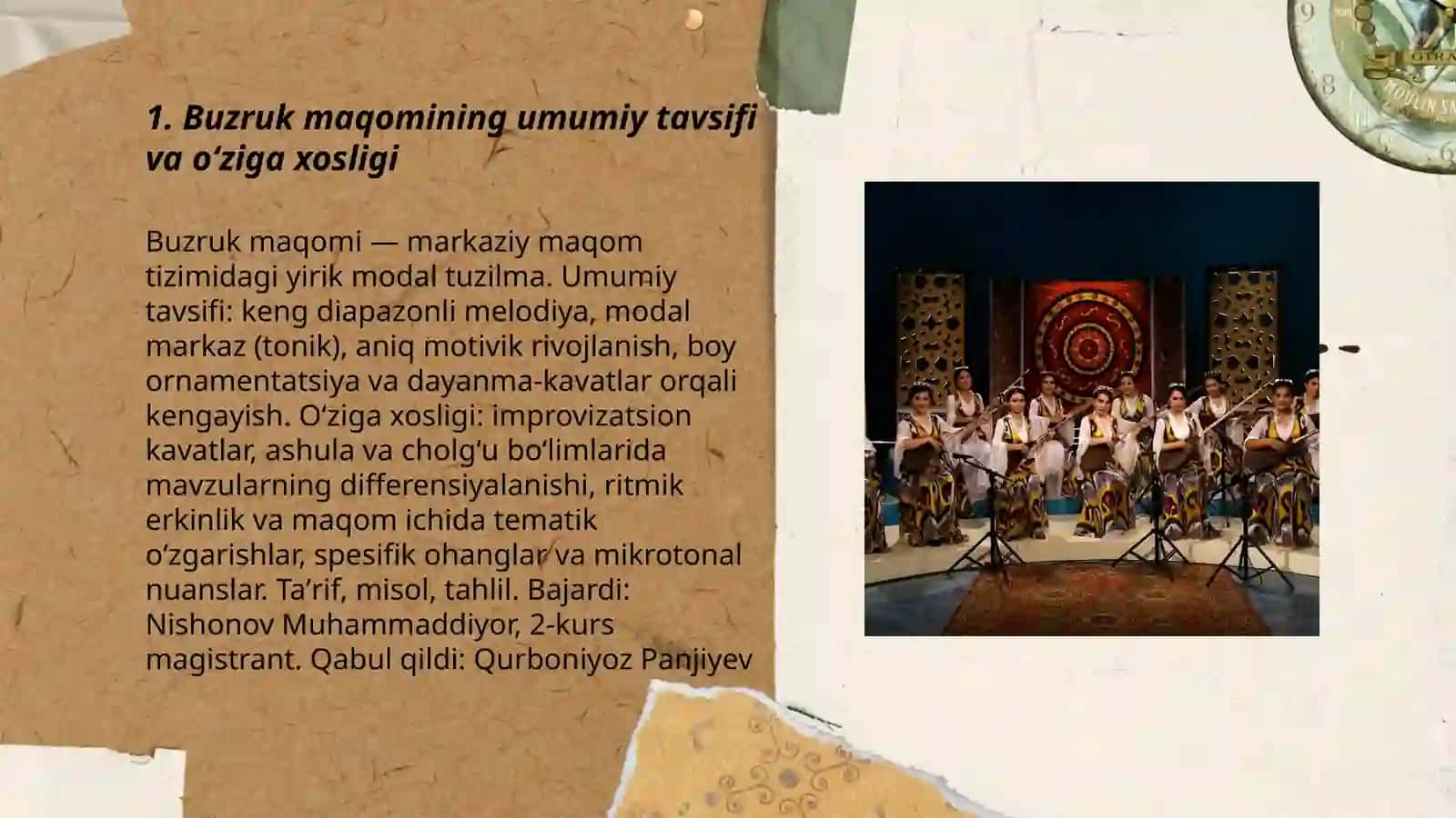 Buzruk maqomining cholgʻu va ashula boʻlimlarining tuzilishi tarkibi 3