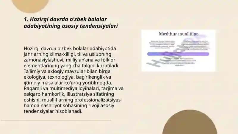 Hozirgi davrda o'zbek bolalar adabiyoti 3