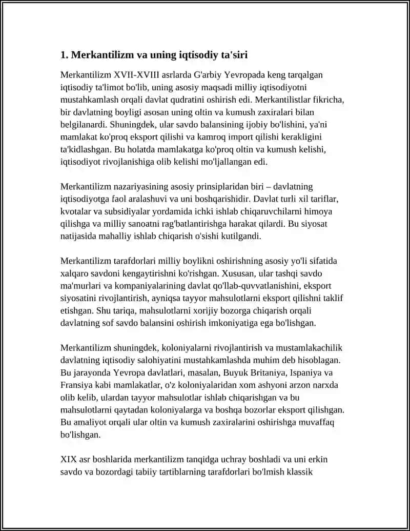 Merkantilizm va uning iqtisodiy ta'siri 3