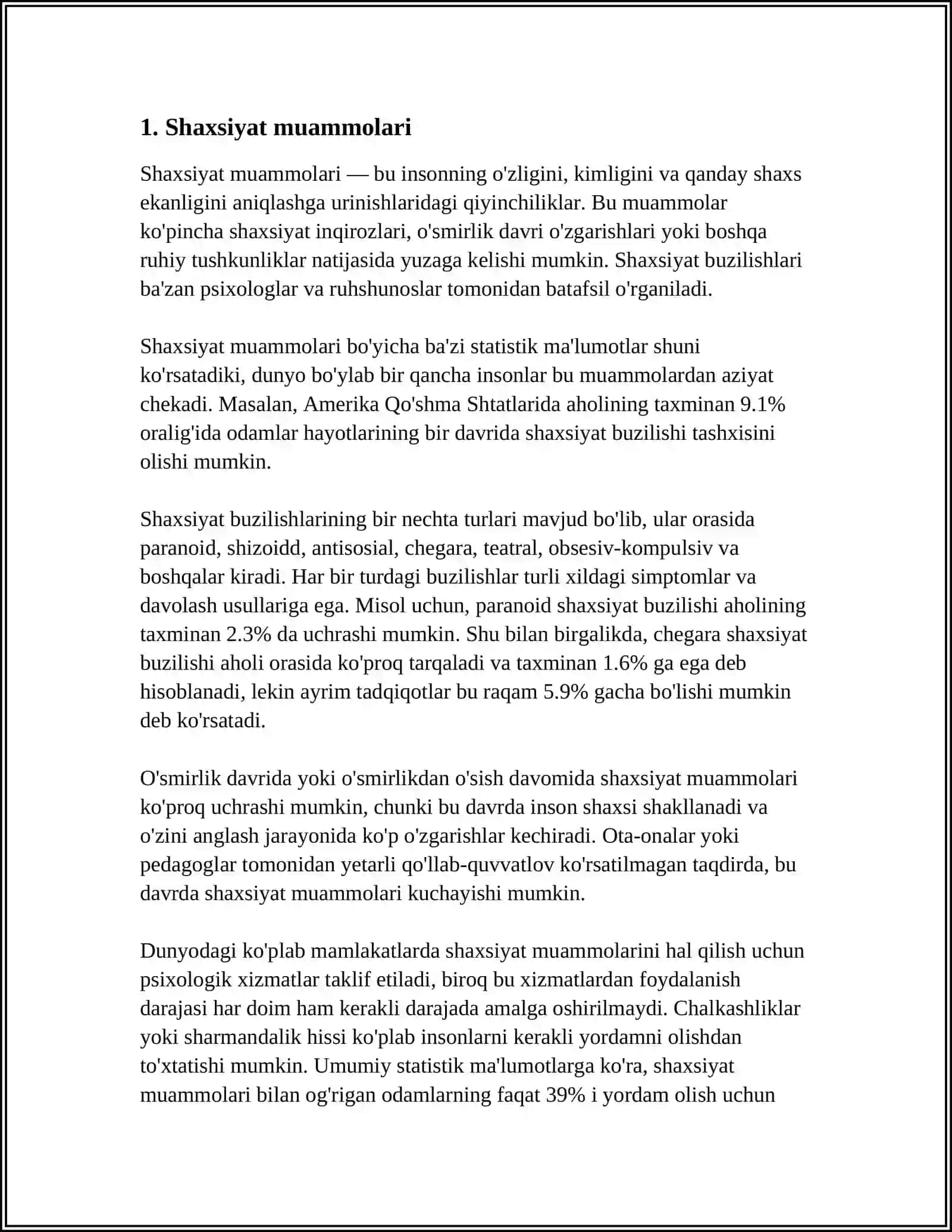 PSIXOLOGIK DIAGNOZ MUOMMOLARI 3