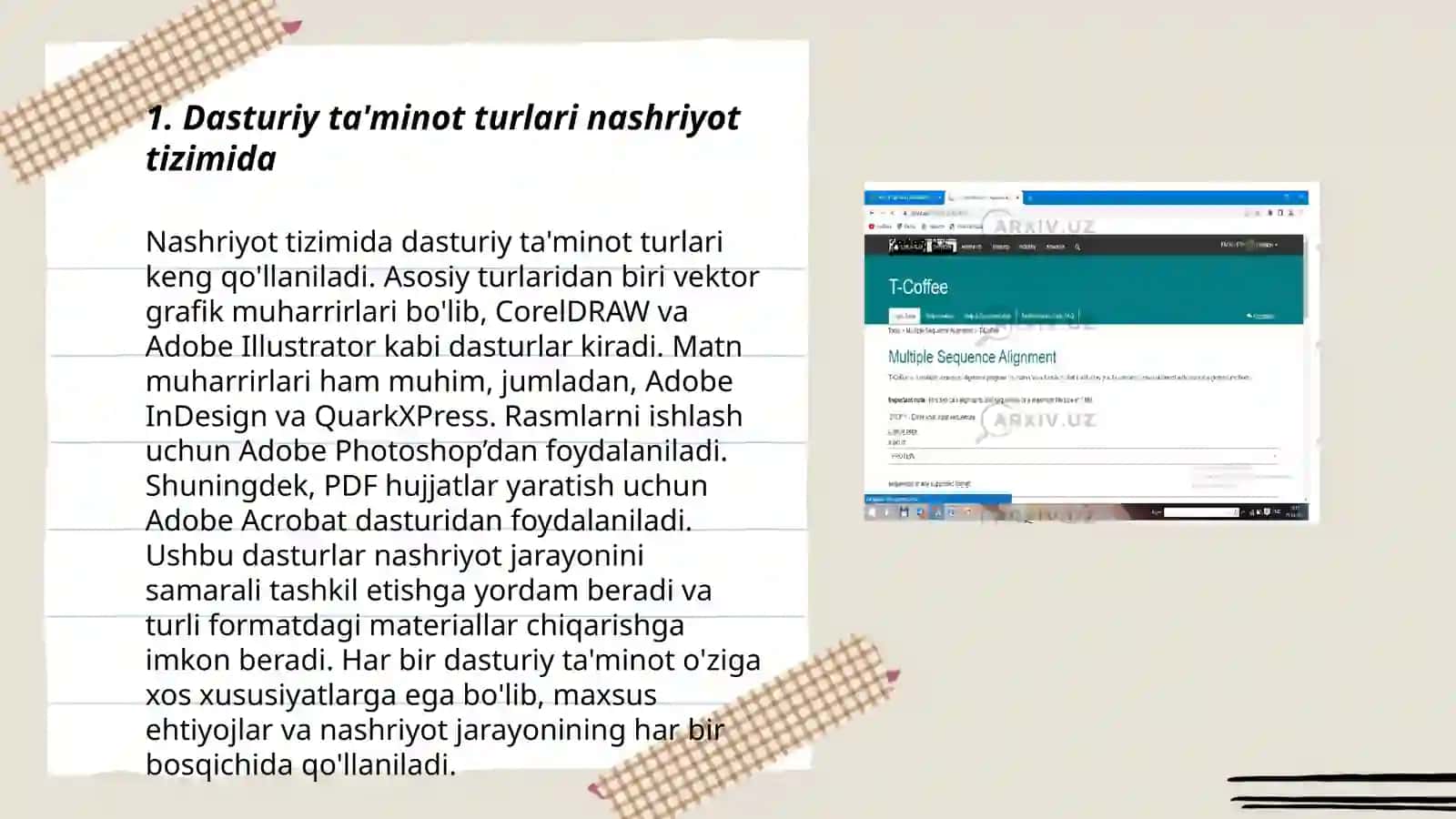 Nashriyot tizimida qo'llaniladigan dasturlar va ularning imkoniyatlari 3