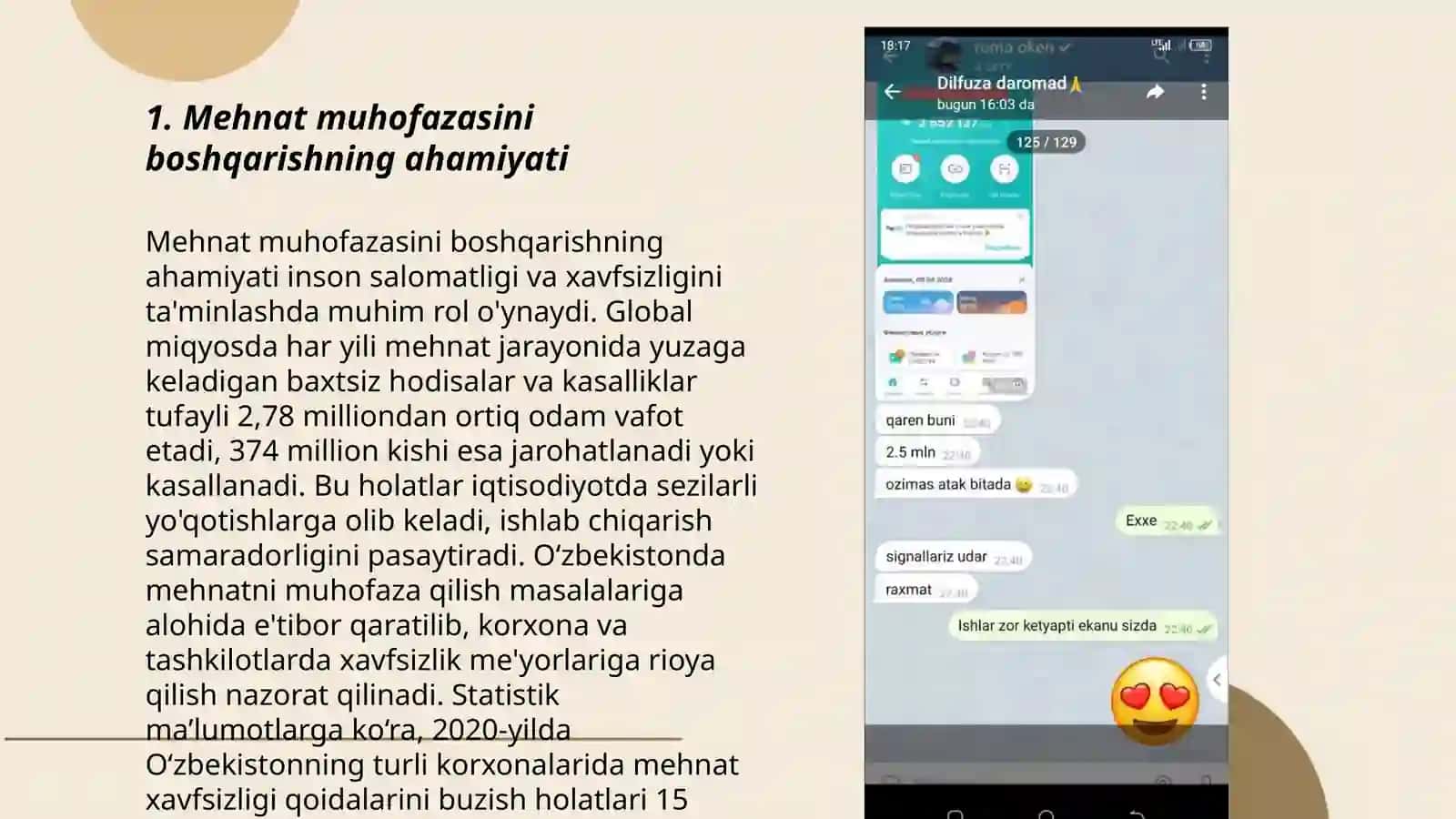 Mehnat muhofazasini boshqarish. Korxonalarda yo'riqnomalarni o‘tkazish 3