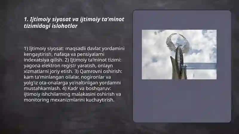Oʻzbekistonda ijtimoiy sohada amalga oshirilayotgan oʻzgarishlarning mazmuni va mohiyati 3