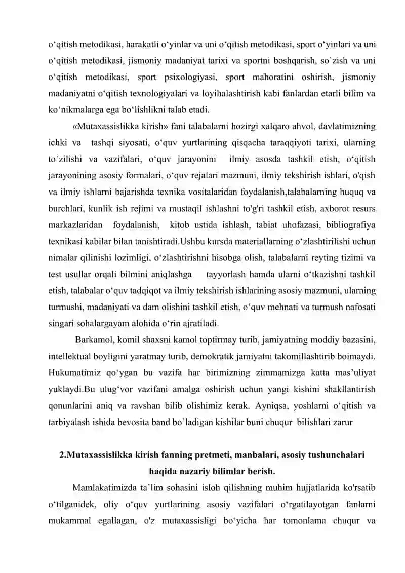 Mutaxassislikka kirish fanining mazmuni, predmeti va maqsadi 3