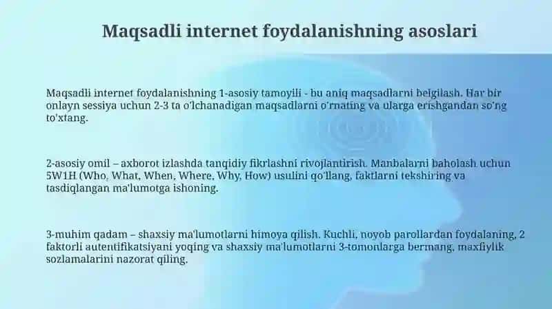 Internet tarmog'idan maqsadli foydalanish 3