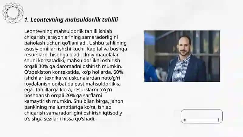 Leontevning mahsuldor modeli. Xalqaro savdo modeli 3