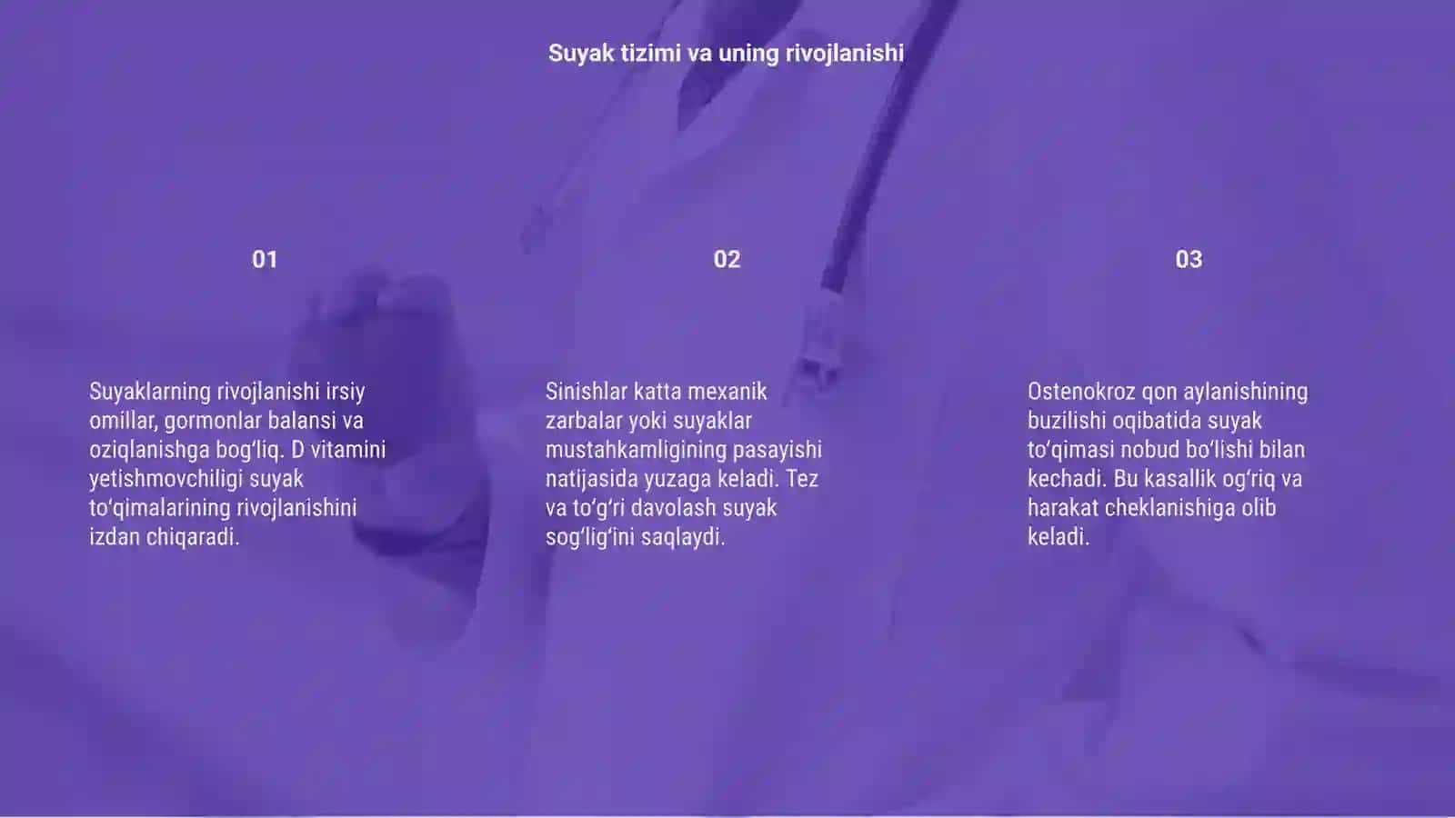 Suyaklarning rivojlanishini buzilishlari.Sinishlar.Ostenokroz 3
