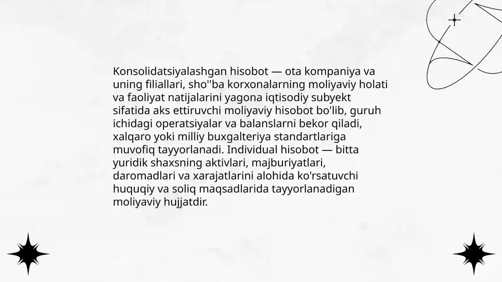 Konsolidatsiyalashgan va individual hisobot o'rasidagi farqlar 3