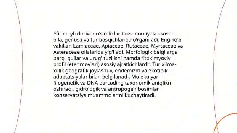 Efir moyli dorivor o'simliklar biologiyasi va ekologiyasini o'rganish 3