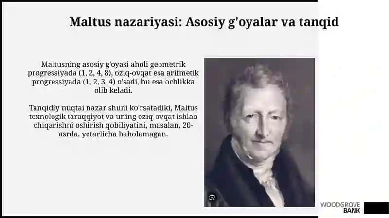R.Maltusning axoli nufusi nazariyasi va zamonaviy maltus ta'limoti 3